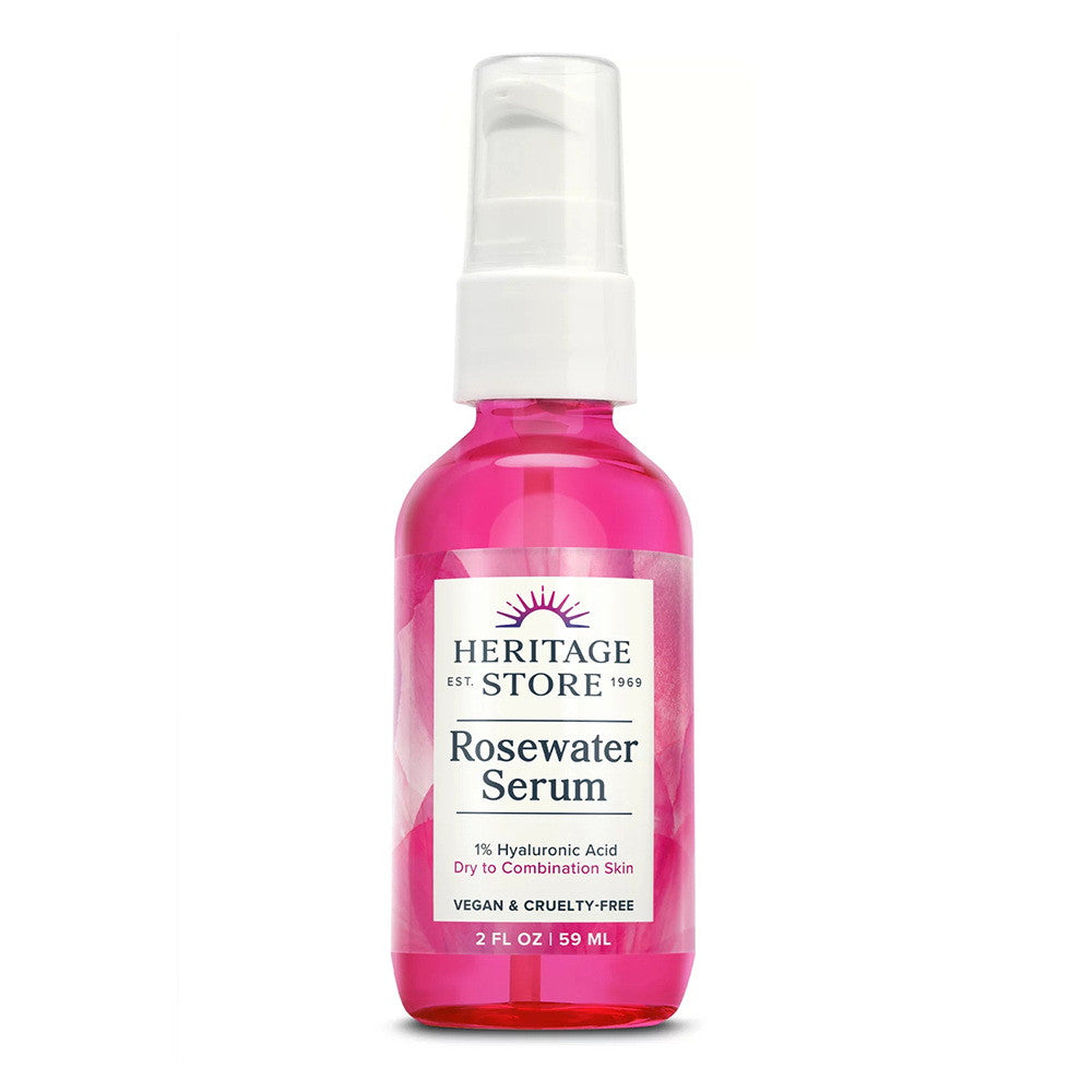 Heritage Store Rosewater Serum, Younger Looking Skin, 2 Oz